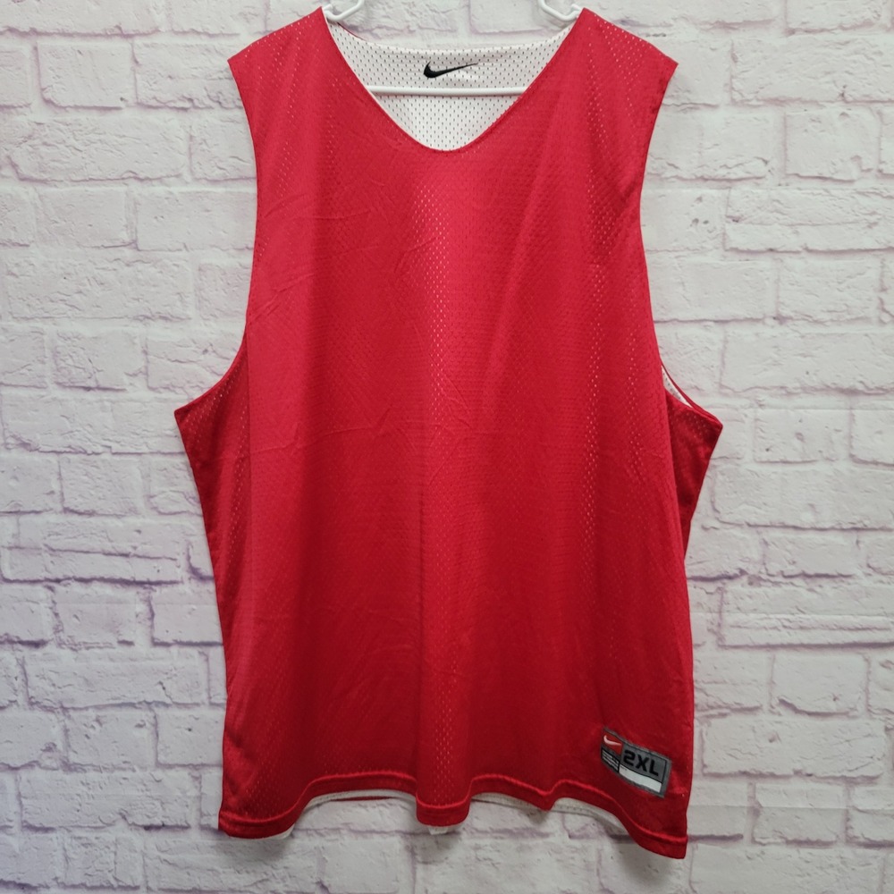 VTG Nike Team Red Basketball Jersey Tank Top Mens 2XL Y2K Mesh Streetwear